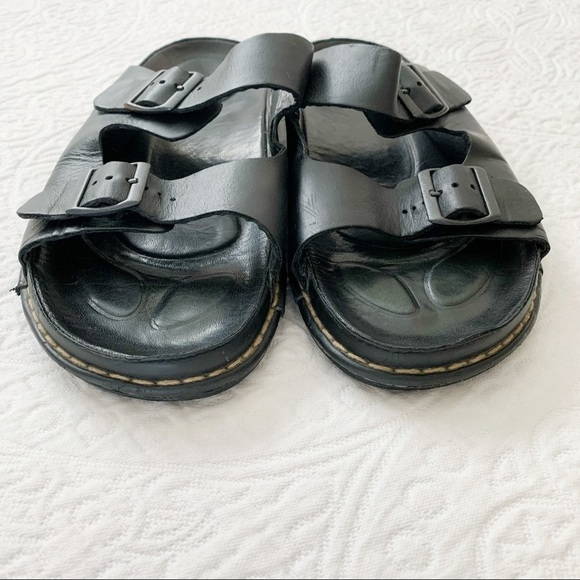 Dr. Martens Men\'s Leather Double Strap‎ Slide Sandals, Black main image 6